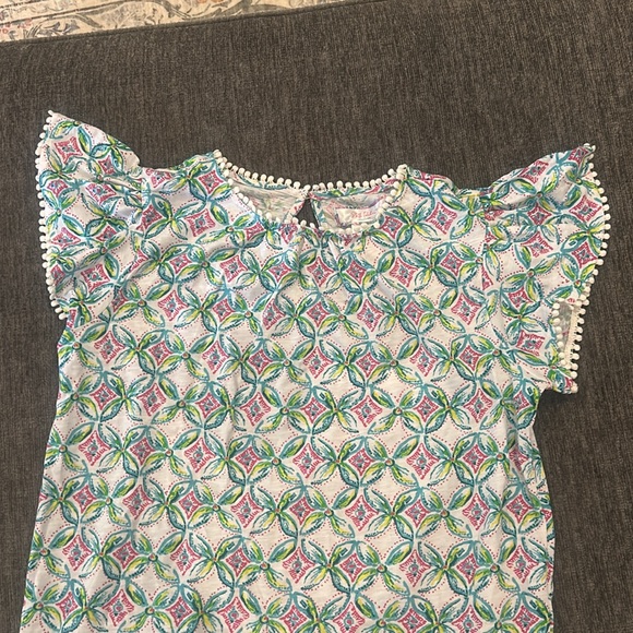 NWT Stella Parker Blouse Geoprint (white pink yellow blue) size small - Picture 3 of 6